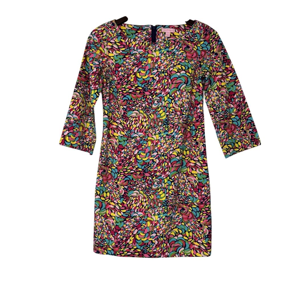 Lilly Pulitzer Shauna Booty Caw Shift Dress Women's 0 Above Knee 3/4 Sleeve